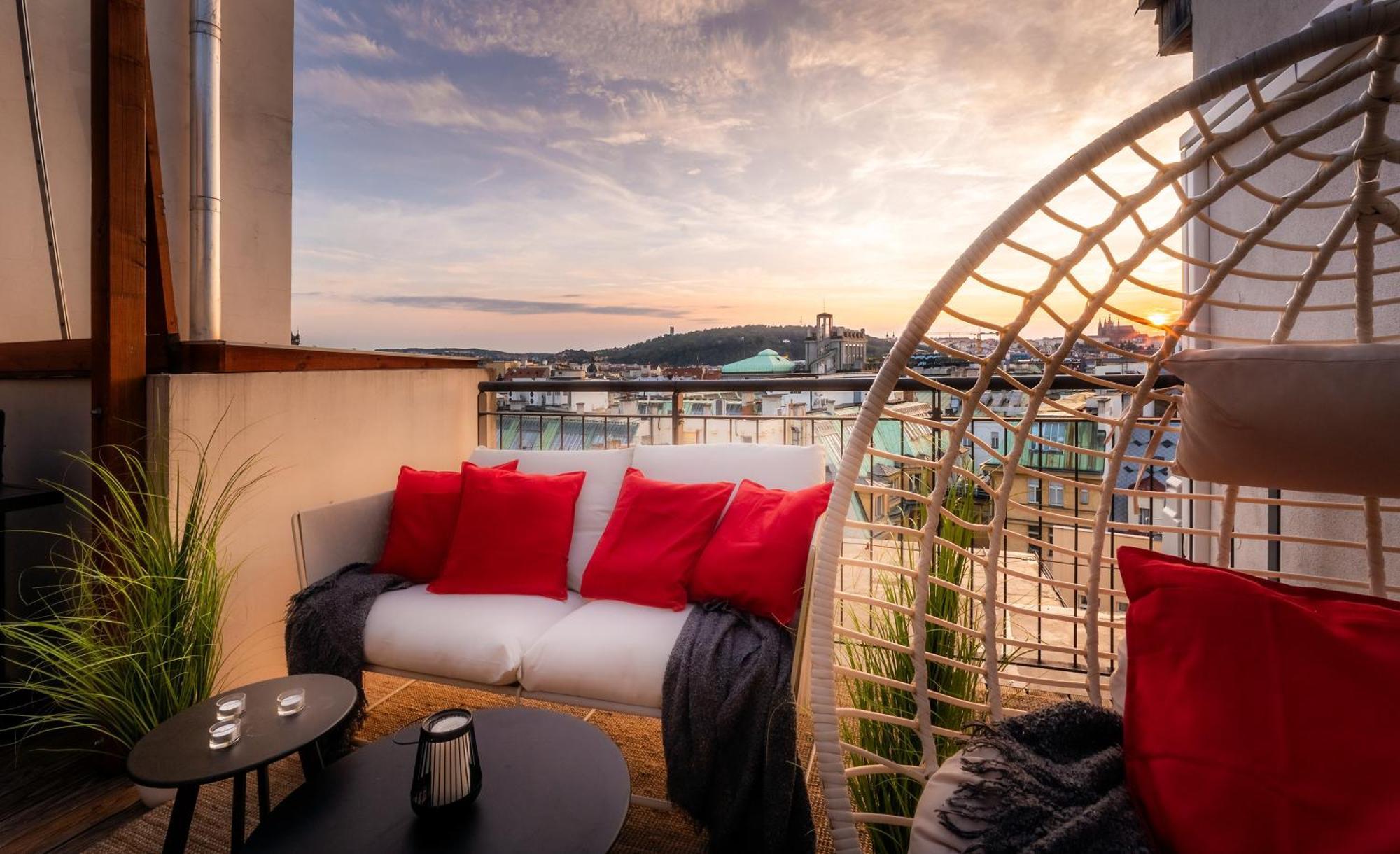 A/c Lux Rooftop 6br+3.5bath Wenceslas Square דירה פראג